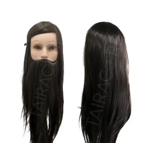 Cabeça de boneco para treinamento Com Cabelo E Barba Com Suporte