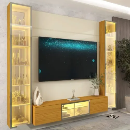 Lançamento!! Home Suspenso até 85? Luminare Reflecta com Duas Torres 230cm 100% MDF