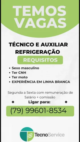 Auxiliar de Refrigeração com experiência