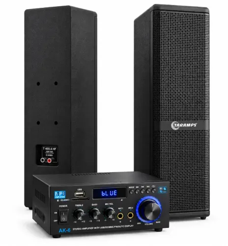 Caixa Acustica Passiva Taramps + Amplificador De Potência De Áudio