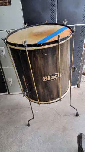 Surdo Black Tin 18" - pele couro c/ bag + baquetas + talabarte + pézinhos