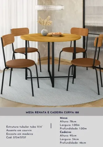 Mesa de jantar de 4 cadeiras