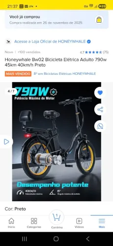 Vendo bicicleta elétrica na caixa $4.990,00. Tratar *