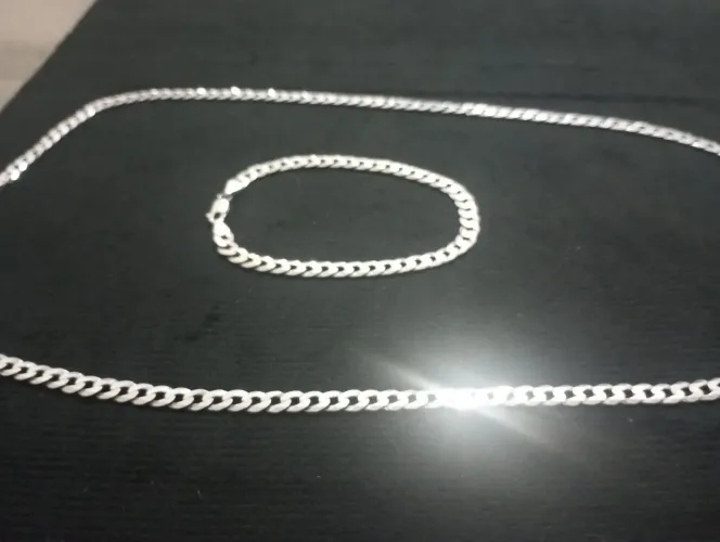 Conjunto de prata 925 (cordão e pulseira)