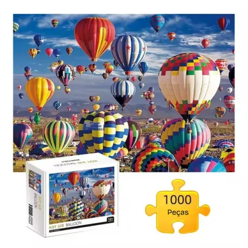 Quebra Cabeça 1000 Peças Balões Coloridos Paisagem Premium