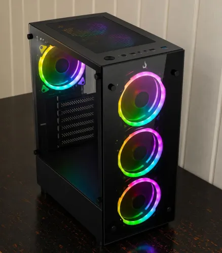 Gabinete Gamer Rise Mode Glass 06x Black ARGB
