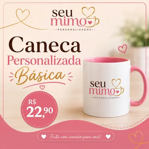 Caneca Personalizada Básica | Foto, Nome ou Frase | 325ml