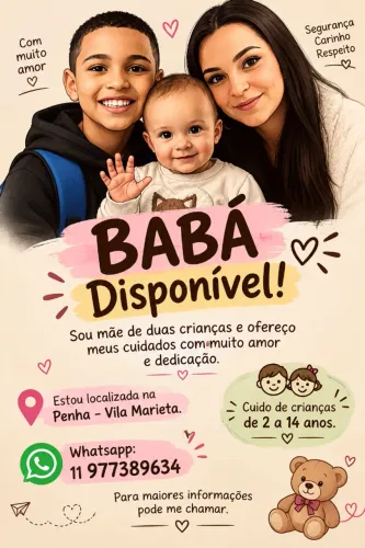 Babá disponível - Penha
