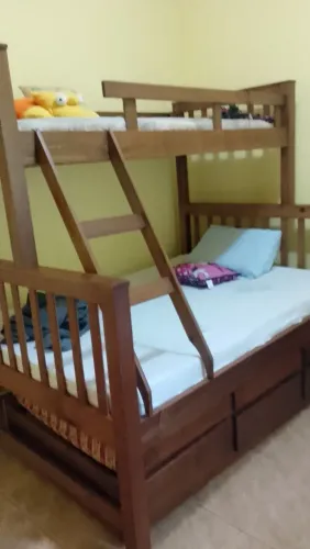 Cama treliche casal com cama auxiliar de solteiro 