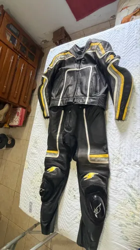 Macacão de couro para motoqueiro 