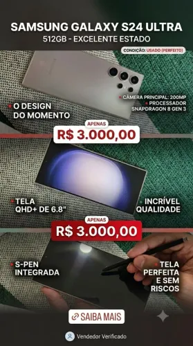 S24 ultra 512gb em ótimo estado