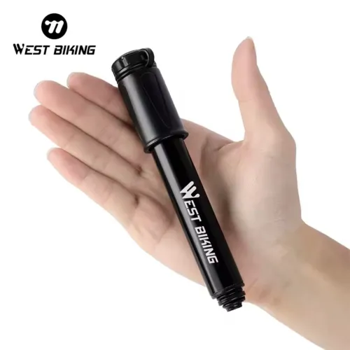 Mini bomba de ar de liga de alumínio para bicicleta WEST BIKING- Válvulas PRESTA / SCHRADE