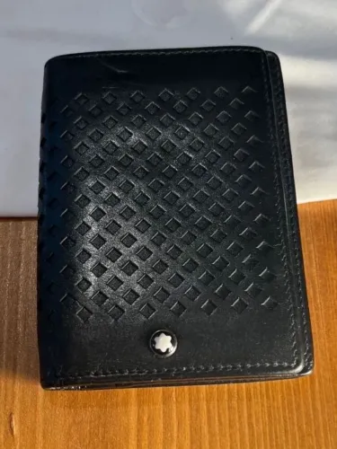 porta cartão montblanc meisterstuck diamant preto + dustbag 100% original