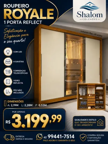 Guarda roupa casal com LED