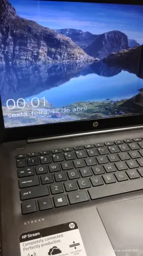 Notebook HP Stream 14" Celeron - Perfeito p/ Estudos - Com Fonte Original (Formatado)