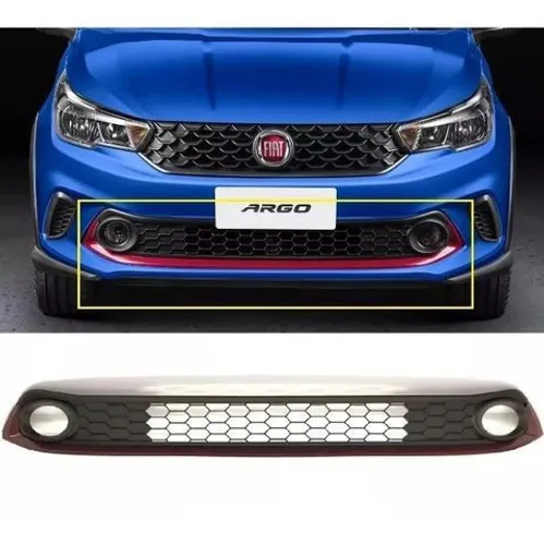 Grade Inferior Com Friso Vermelho Fiat Argo 2017 2018 2019