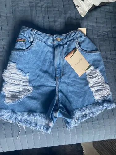 Bermuda Jeans Moça flor