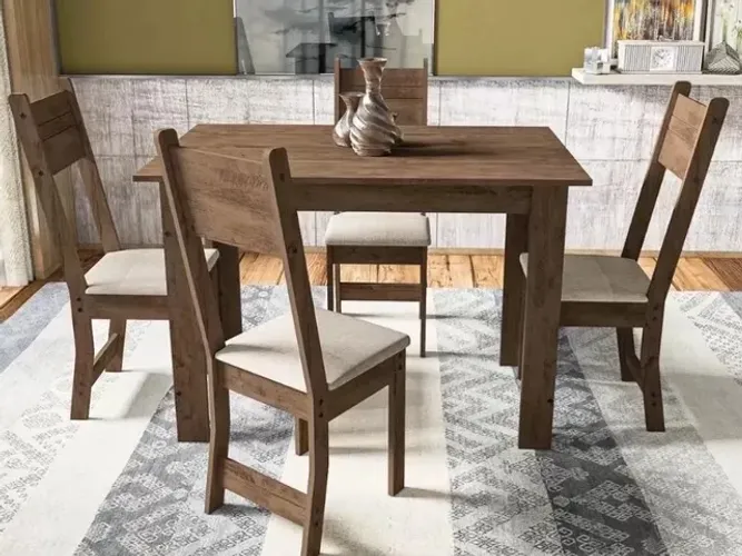 Mesa de Jantar Caribe Com 4 Cadeiras l44