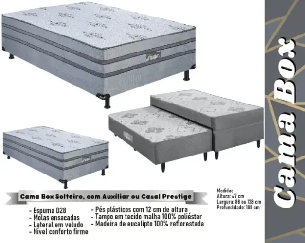 Cama box com auxiliar prestige