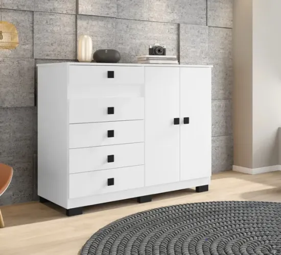 Comoda 5 gavetas e 2 portas Jade p87