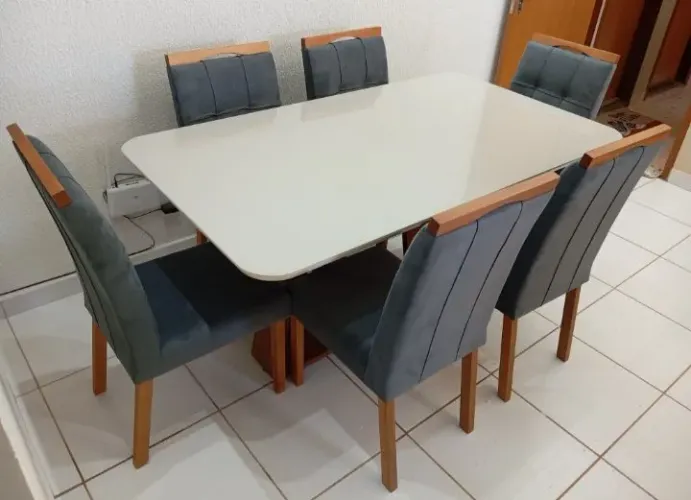 Mesa de jantar retangular 160x90 6 lugares ( promoção ) 