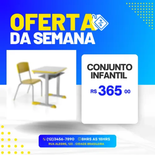 Conjunto escolar mesa e cadeira infantil Banca escolar FNDE
