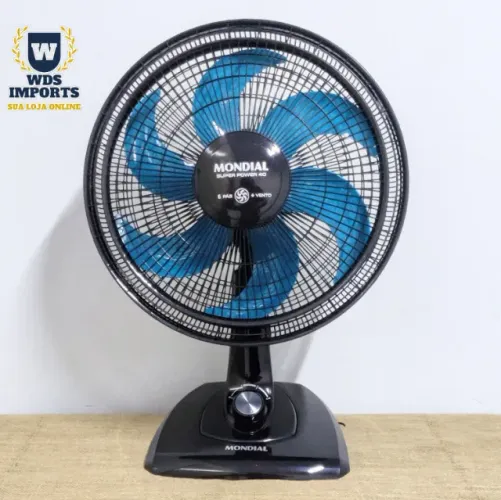 Ventilador de Mesa Mondial Super Power 40cm Preto/Azul