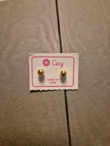 Brinco ouro 18k 750 bolinha