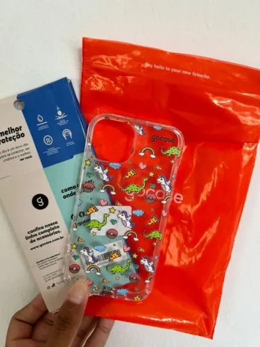 capinha para celular fantasia + película modelo iphone 14 anti impacto slim air gocase