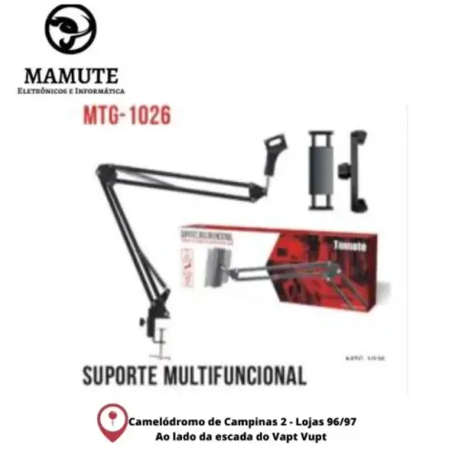 Suporte p/ Microfone Articulado Estúdio Mesa Ajustável p/ Celular Tomate Mtg-1026