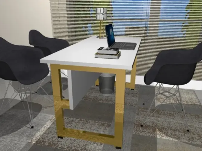 Mesa de Escritório Gold Work Delluxe. L100cm x P50cm x A74cm