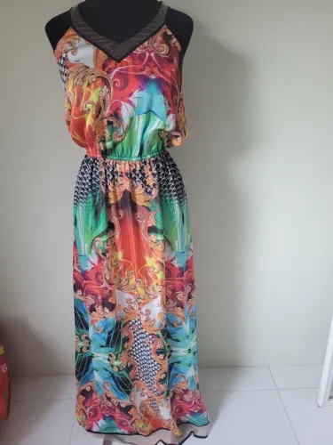 Vestido longo estampado floral