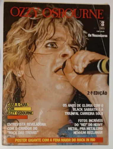 Revista-Poster Ozzy Osbourne - 2ª Edição | Editora Três - Década de 80