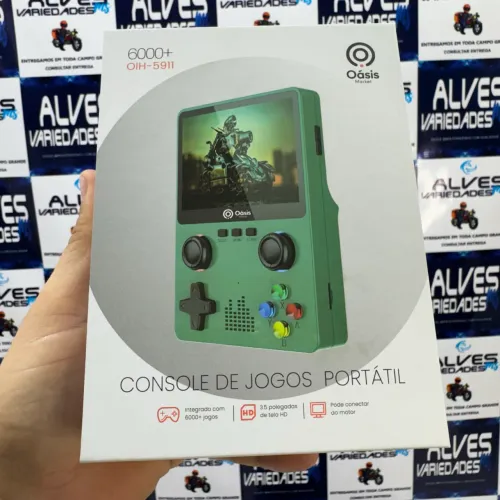 Mini game portátil com 6mil jogos 11 Emuladores 