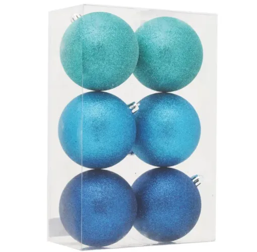 Bolas de Natal Glitter Azul, Verde e Azul Claro 8cm - Ref 1207266 Cromus
