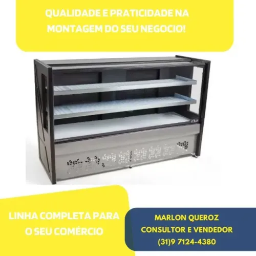 Balcão Refrigerado Polar 2 Placas Frias 2M Preto Platinum 127-220v