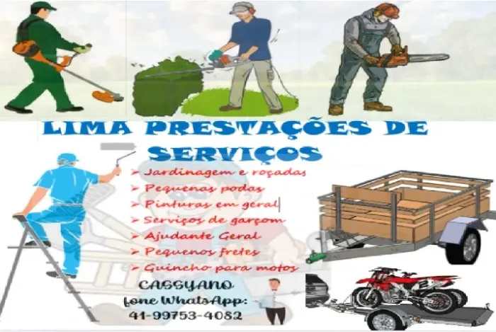 Serviços de jardinagem, Pequenos Fretes, garçom, Ajudante Geral, etc