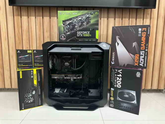 PC Gamer | Processador Intel 7 7800x 2066 | Memória DDR4 128GB Corsair | GTX 1080 Ti