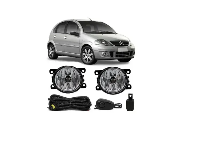 Kit Farol Auxiliar Milha Neblina Completo Modelo C3 ano 2009 até 2012