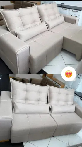 Sofá Pérola 2,40 metros com molas ensacadas no Linho importado