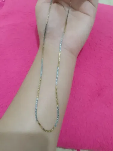 Gargantilha de corrente dupla - Dourada e Prateada