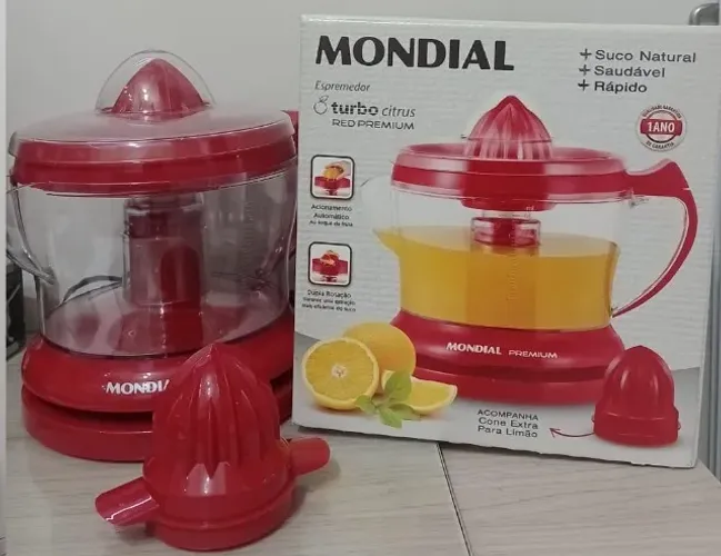 Espremedor Mondial - Mod. Turbo Citrus - Red Premium - 127 V