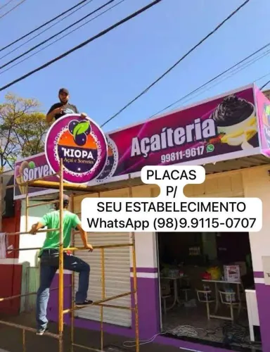 Placa p/ Seu Estabelecimento, Gráfica em Lona ou Todos os Tipos de Letras