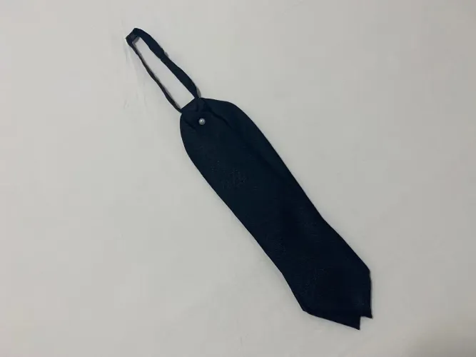 Gravata plastrón Marca Black Time Rigor Preta com pérola Ótimo Estado