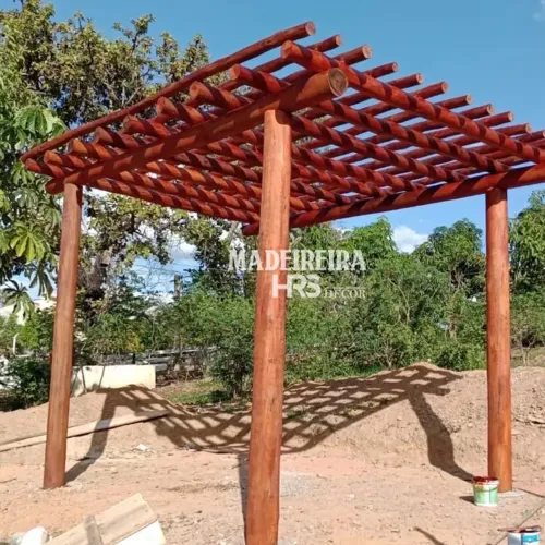 Pergolado de Madeira para Jardim - Pergolado de Eucalipto