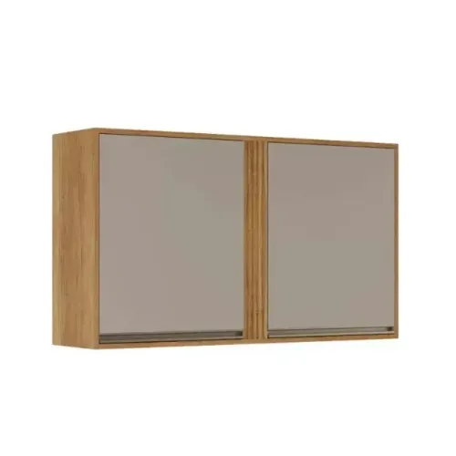 Aéreo Cozinha Pérola Cinamomo/Off 2 Portas Sallêto - Entrega Rápida! 