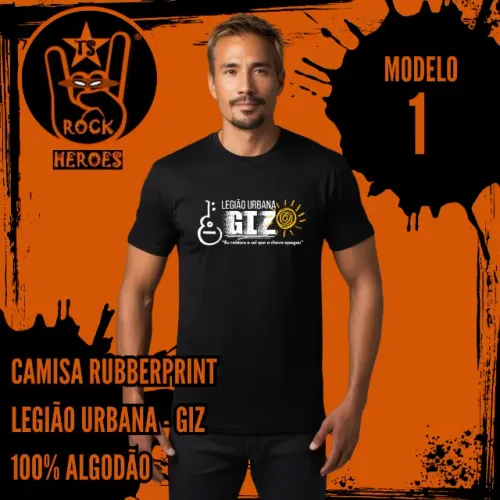 Camisa Rubberprint Frases Legião Urbana Giz 100% Algodão com Imagem em Alta Resolução