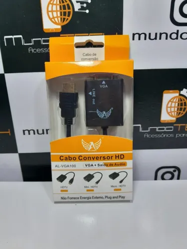 Cabo Conversor HD AL-VGA100 - VGA + Saída de Áudio