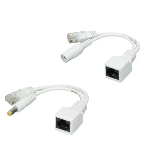 Cabo Adaptador Injetor Poe Rj45 Macho E Fêmea 20cm
