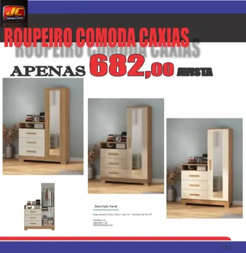 ROUPEIRO COMODA CAXIAS COM ESPELHO